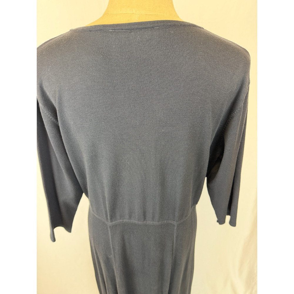 Vintage Y2K Norm Thompson Black Knit Maxi Dress XL #5-0172 Elbow Sleeve - Picture 7 of 8